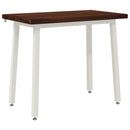 vidaXL 110 x 55 x 75 cm Tömör Akácfa Sötétbarna és fehér Négyszögletes