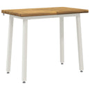 vidaXL 110 x 55 x 75 cm Tömör Akácfa Fehér Négyszögletes
