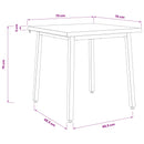 vidaXL 70 x 70 x 75 cm Tömör Akácfa Természetes és Fekete Négyzet