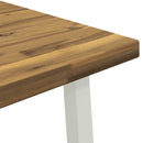 vidaXL 70 x 70 x 75 cm Tömör Akácfa Fehér Négyzet