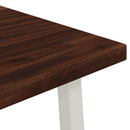 vidaXL 120 x 70 x 75 cm Tömör Akácfa Sötétbarna és fehér Négyszögletes