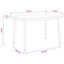 vidaXL 120 x 70 x 75 cm Tömör Akácfa Fehér és Fekete Négyszögletes