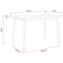 vidaXL 140 x 70 x 75 cm Tömör Akácfa Természetes és Fekete