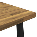 vidaXL 140 x 70 x 75 cm Tömör Akácfa Fehér és Fekete Négyszögletes