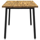 vidaXL 120 x 80 x 75 cm Tömör Akácfa Fehér és Fekete Négyszögletes