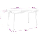 vidaXL 140 x 80 x 75 cm Tömör Akácfa Természetes és Fekete