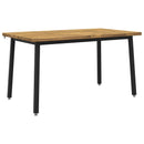 vidaXL 140 x 80 x 75 cm Tömör Akácfa Fehér és Fekete Négyszögletes
