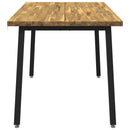 vidaXL 140 x 80 x 75 cm Tömör Akácfa Fehér és Fekete Négyszögletes