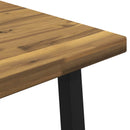 vidaXL 90 x 90 x 75 cm Tömör Akácfa Fehér és Fekete Négyzet