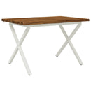 vidaXL 110 x 55 x 75 cm Tömör Akácfa Természetes és Fehér