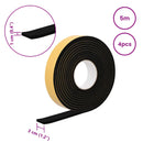 vidaXL Öntapadó habszalag 4 pcs Fekete 30mm x 5m CR Hab