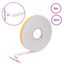 vidaXL Öntapadó habszalag 2 pcs Fehér 15mm x 5m CR Hab