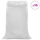 vidaXL Fonott zsákok 10 db Fehér 80 x 125 cm PP