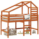 vidaXL Tetőtéri ágykeret Viaszbarna 90 x 190 cm Tömör fenyő
