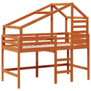 vidaXL Tetőtéri ágykeret Viaszbarna 90 x 190 cm Tömör fenyő