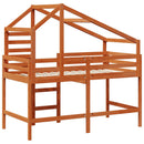 vidaXL Tetőtéri ágykeret Viaszbarna 90 x 190 cm Tömör fenyő