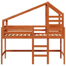 vidaXL Tetőtéri ágykeret Viaszbarna 90 x 190 cm Tömör fenyő