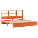vidaXL Ágykeret tároló fejtámlával Viaszbarna 200 x 200 cm Tömör fenyő