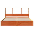 vidaXL Ágykeret tároló fejtámlával Viaszbarna 200 x 200 cm Tömör fenyő