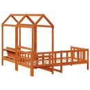 vidaXL Nappali Ágy Szett Viaszbarna 90 x 200 cm Tömör fenyő