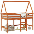 vidaXL Tetőtéri ágykeret Viaszbarna 90 x 190 cm Tömör fenyő