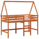 vidaXL Tetőtéri ágykeret Viaszbarna 90 x 190 cm Tömör fenyő