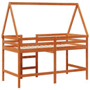 vidaXL Tetőtéri ágykeret Viaszbarna 90 x 190 cm Tömör fenyő