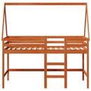 vidaXL Tetőtéri ágykeret Viaszbarna 90 x 190 cm Tömör fenyő