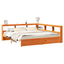 vidaXL Könyvespolcos Ágy 2 pcs Faggyú barna 200 x 200 cm Tömör fenyőfa