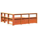 vidaXL Könyvespolcos Ágy 2 pcs Faggyú barna 200 x 200 cm Tömör fenyőfa