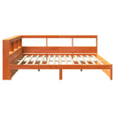 vidaXL Könyvespolcos Ágy 2 pcs Faggyú barna 200 x 200 cm Tömör fenyőfa
