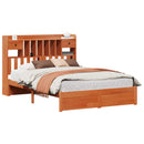 vidaXL Könyvespolc Ágykeret Viaszbarna 200 x 160 cm Tömör fenyőfa