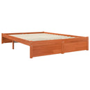 vidaXL Könyvespolc Ágykeret Viaszbarna 200 x 160 cm Tömör fenyőfa