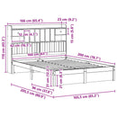 vidaXL Könyvespolc Ágykeret Viaszbarna 200 x 160 cm Tömör fenyőfa
