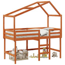 vidaXL Tetőtéri ágykeret Viaszbarna 90 x 190 cm Tömör fenyő