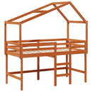 vidaXL Tetőtéri ágykeret Viaszbarna 90 x 190 cm Tömör fenyő