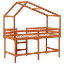 vidaXL Tetőtéri ágykeret Viaszbarna 90 x 190 cm Tömör fenyő