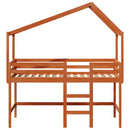 vidaXL Tetőtéri ágykeret Viaszbarna 90 x 190 cm Tömör fenyő