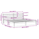 vidaXL Ágykeret fejtámlával Faggyú barna 200 x 200 cm Tömör fenyőfa