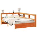 vidaXL Könyvespolcos Ágy 2 pcs Faggyú barna 200 x 160 cm Tömör fenyőfa