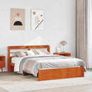 vidaXL Ágykeret fejtámlával Faggyú barna 150 x 200 cm Tömör fenyőfa