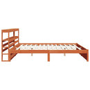 vidaXL Ágykeret fejtámlával Faggyú barna 200 x 200 cm Tömör fenyőfa
