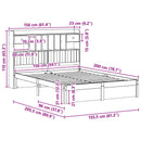 vidaXL Könyvespolc Ágykeret Viaszbarna 200 x 150 cm Tömör fenyőfa