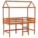 vidaXL Tetőtéri ágykeret Viaszbarna 90 x 190 cm Tömör fenyő
