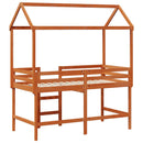 vidaXL Tetőtéri ágykeret Viaszbarna 90 x 190 cm Tömör fenyő