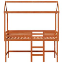 vidaXL Tetőtéri ágykeret Viaszbarna 90 x 190 cm Tömör fenyő