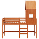 vidaXL Tetőtéri ágykeret Viaszbarna 90 x 190 cm Tömör fenyő