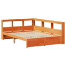 vidaXL Könyvespolcos Ágy 2 pcs Faggyú barna 200 x 140 cm Tömör fenyőfa