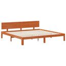 vidaXL Ágykeret fejtámlával Faggyú barna 180 x 200 cm Tömör fenyőfa