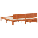vidaXL Ágykeret fejtámlával Faggyú barna 180 x 200 cm Tömör fenyőfa